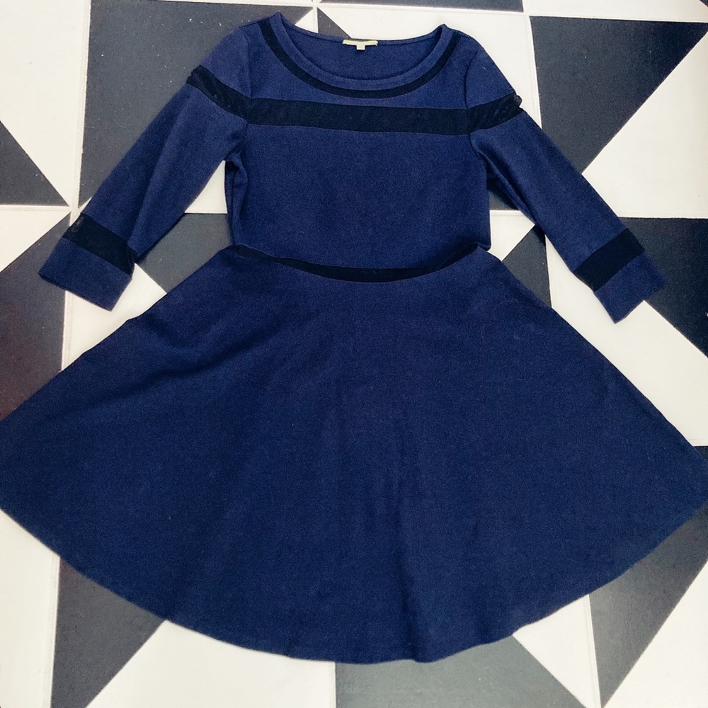 Gianni Bini Women’s skater dress with mesh panels, Size L